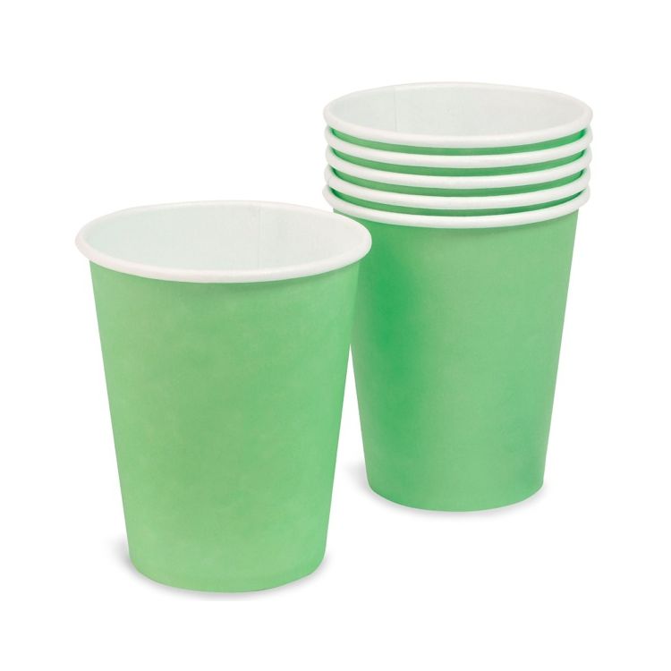 Pahare verzi din carton pentru party la set de 10 pahare de 270 ml