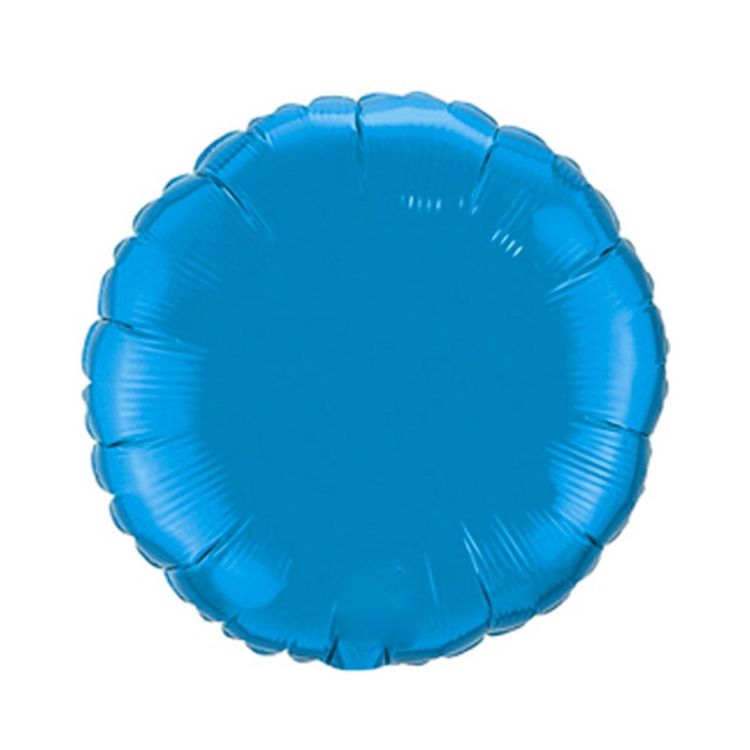 Balon albastru metalizat rotund 45 cm