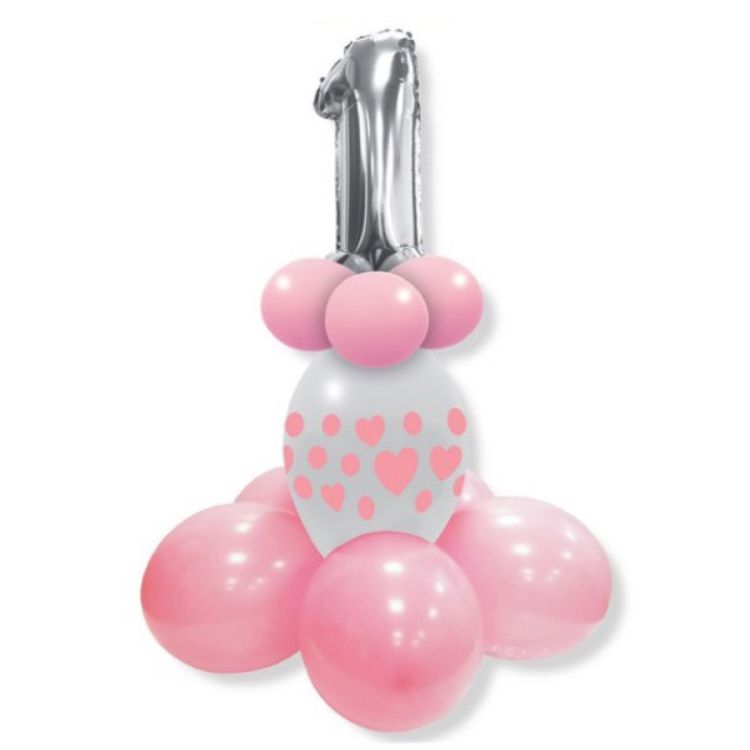 Minikit baloane roz aniversare 1 an