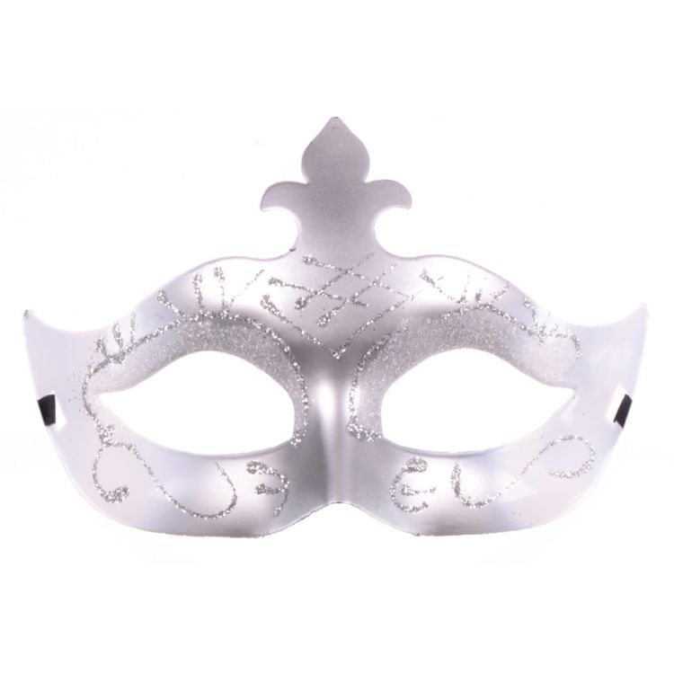 Masca de carnaval gri cu sclipici argintiu