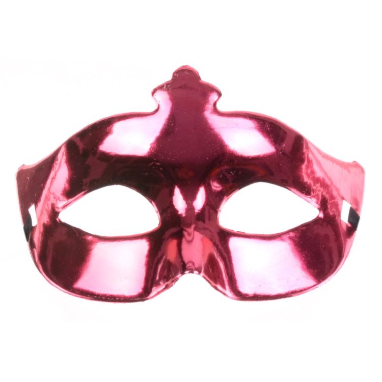 Masca de carnaval roz inchis cu aspect metalic